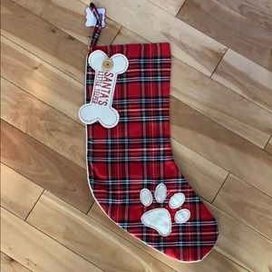 Mudpie Dog Christmas Plaid Stocking